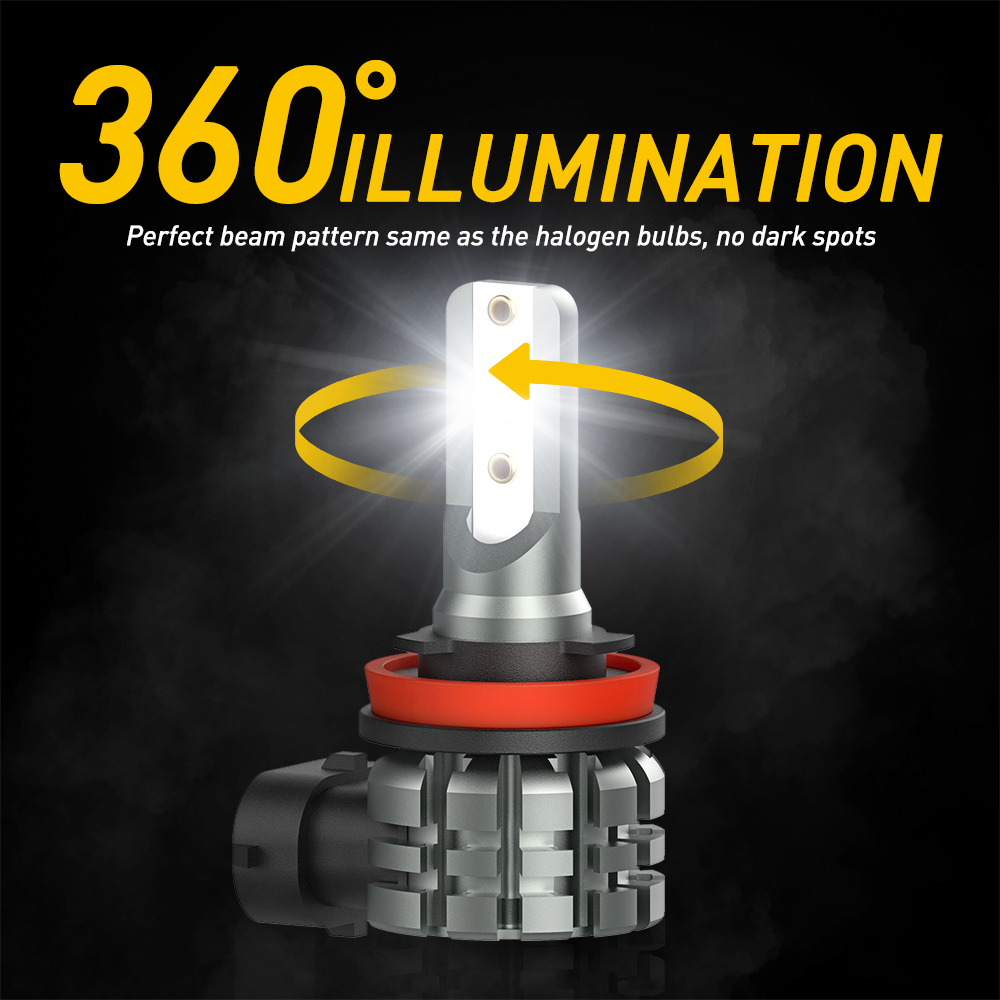 L3 40W LED Fog Light Bulb, 30W Per Pair CSP Chip, 6500K Cool White / 3000K Golden Yellow, Compatible with H1 H3 H7 H8 H11 H16 H10 9005 9006 9012 880 881 PSX24W H4 H13 9004 9007 H15. Plug-and-Play Car Fog Lamp Replacement, Bulk Wholesale and OEM Service fo